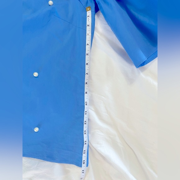 a.n.a. Ladies blue shirt with pearls size medium - Picture 7 of 7